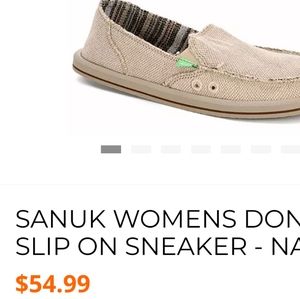 Sanuk Woman's Donna Hemp slip on sneakers size 7